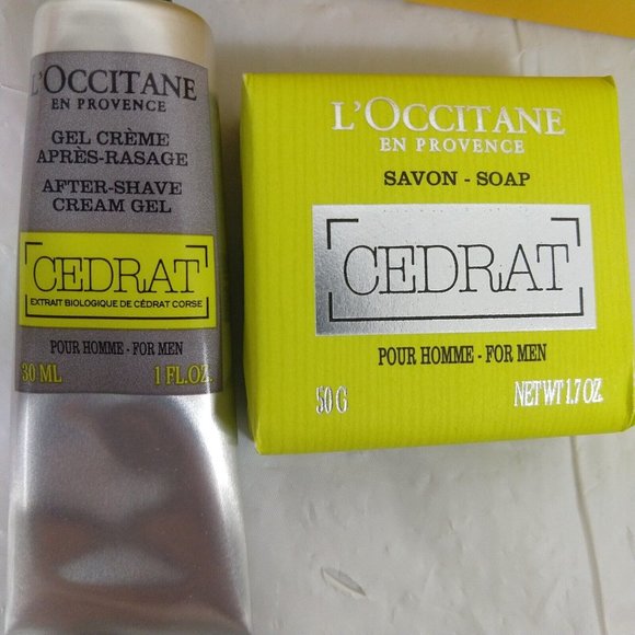 L'Occitane CEDRAT Men's After Shave Cream Gel & Savon Soap 30ML/50G NEW - Picture 3 of 4